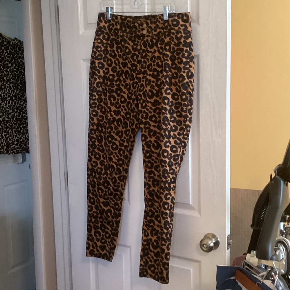 Terra & Sky Animal Print Pants - Black and Brown